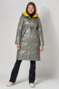 Купить Пальто утепленное стеганое зимние женское  цвета хаки 448613Kh
