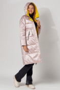 Купить Пальто утепленное стеганое зимние женское  розового цвета 448613R, фото 13