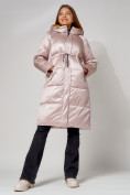 Купить Пальто утепленное стеганое зимние женское  розового цвета 448613R
