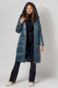Купить Пальто утепленное стеганое зимние женское  синего цвета 448613S