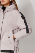 Купить Полупальто утепленное зимнее женское  светло-серого цвета 448881SS, фото 12