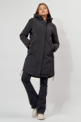 Купить Пальто утепленное зимнее женское  черного цвета 448882Ch, фото 9