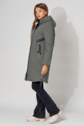 Купить Пальто утепленное зимнее женское  цвета хаки 448882Kh, фото 10