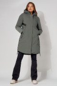 Купить Пальто утепленное зимнее женское  цвета хаки 448882Kh, фото 11