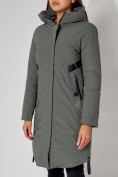 Купить Пальто утепленное зимнее женское  цвета хаки 448882Kh, фото 13