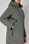 Купить Пальто утепленное зимнее женское  цвета хаки 448882Kh, фото 15