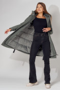 Купить Пальто утепленное зимнее женское  цвета хаки 448882Kh, фото 2