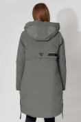 Купить Пальто утепленное зимнее женское  цвета хаки 448882Kh, фото 14