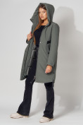 Купить Пальто утепленное зимнее женское  цвета хаки 448882Kh, фото 5