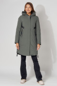 Купить Пальто утепленное зимнее женское  цвета хаки 448882Kh, фото 6