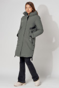 Купить Пальто утепленное зимнее женское  цвета хаки 448882Kh, фото 8