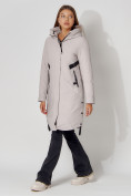 Купить Пальто утепленное зимнее женское  светло-серого цвета 448882SS, фото 10