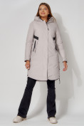 Купить Пальто утепленное зимнее женское  светло-серого цвета 448882SS, фото 12