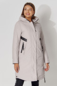 Купить Пальто утепленное зимнее женское  светло-серого цвета 448882SS, фото 9