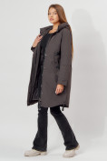 Купить Пальто утепленное зимнее женское  темно-серого цвета 448882TC, фото 11