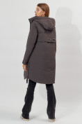 Купить Пальто утепленное зимнее женское  темно-серого цвета 448882TC, фото 14
