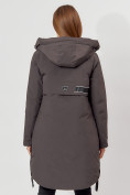 Купить Пальто утепленное зимнее женское  темно-серого цвета 448882TC, фото 9