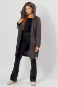 Купить Пальто утепленное зимнее женское  темно-серого цвета 448882TC, фото 13