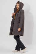 Купить Пальто утепленное зимнее женское  темно-серого цвета 448882TC, фото 15