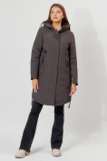 Купить Пальто утепленное зимнее женское  темно-серого цвета 448882TC, фото 2