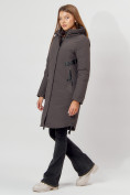 Купить Пальто утепленное зимнее женское  темно-серого цвета 448882TC, фото 3