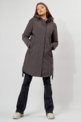 Купить Пальто утепленное зимнее женское  темно-серого цвета 448882TC, фото 4