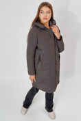 Купить Пальто утепленное зимнее женское  темно-серого цвета 448882TC, фото 5