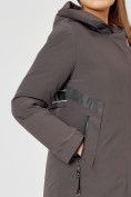 Купить Пальто утепленное зимнее женское  темно-серого цвета 448882TC, фото 8