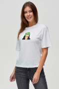 Купить Женские футболки с принтом белого цвета 50003Bl, фото 4