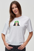 Купить Женские футболки с принтом белого цвета 50003Bl, фото 5