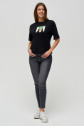 Купить Женские футболки с принтом черного цвета 50003Ch, фото 3