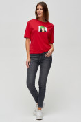 Купить Женские футболки с принтом красного цвета 50003Kr, фото 2
