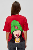 Купить Женские футболки с принтом красного цвета 50003Kr, фото 5