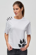 Купить Женские футболки с принтом белого цвета 50004Bl