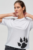 Купить Женские футболки с принтом белого цвета 50004Bl, фото 4