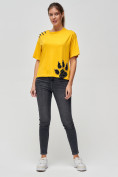 Купить Женские футболки с принтом желтого цвета 50004J, фото 2
