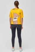 Купить Женские футболки с принтом желтого цвета 50004J, фото 3