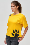 Купить Женские футболки с принтом желтого цвета 50004J