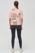 Купить Женские футболки с принтом розового цвета 50004R, фото 3
