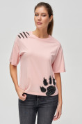 Купить Женские футболки с принтом розового цвета 50004R