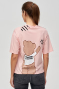 Купить Женские футболки с принтом розового цвета 50004R, фото 5