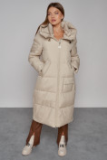 Купить Пальто утепленное молодежное зимнее женское бежевого цвета 51119B, фото 2