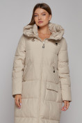 Купить Пальто утепленное молодежное зимнее женское бежевого цвета 51119B, фото 6