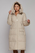 Купить Пальто утепленное молодежное зимнее женское бежевого цвета 51119B, фото 7