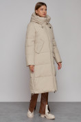 Купить Пальто утепленное молодежное зимнее женское бежевого цвета 51119B, фото 8