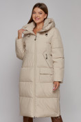 Купить Пальто утепленное молодежное зимнее женское бежевого цвета 51119B, фото 9