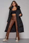 Купить Пальто утепленное молодежное зимнее женское черного цвета 51119Ch, фото 11
