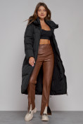 Купить Пальто утепленное молодежное зимнее женское черного цвета 51119Ch, фото 12