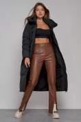 Купить Пальто утепленное молодежное зимнее женское черного цвета 51119Ch, фото 13