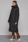 Купить Пальто утепленное молодежное зимнее женское черного цвета 51119Ch, фото 2